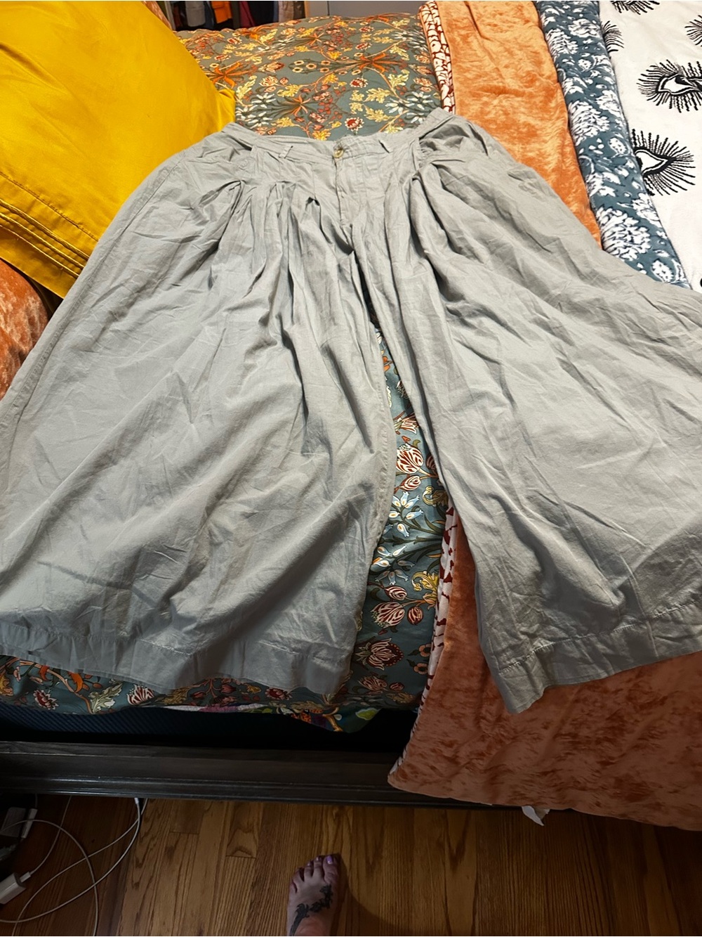 FREE PEOPLE sage green wide legged dress pants